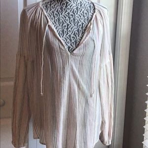 GAP Boho Tie Front Top With Ballon Sleeve